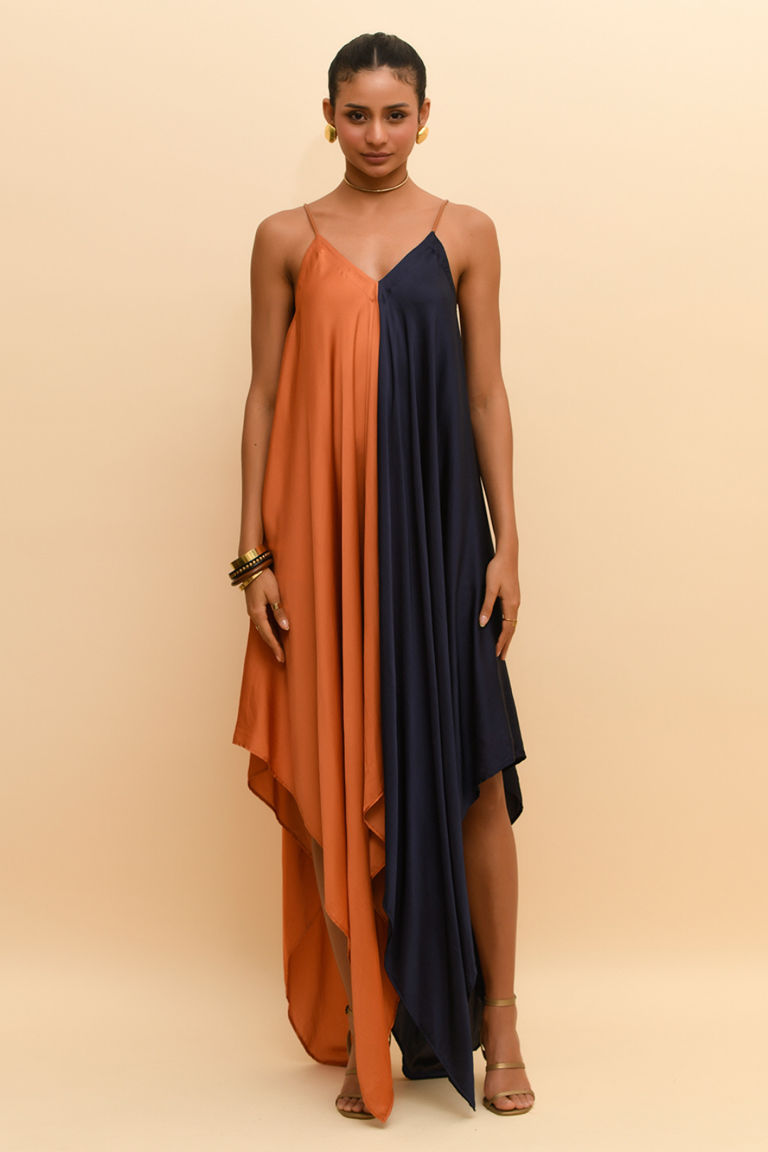 Two Tone Asymmetrical Dress