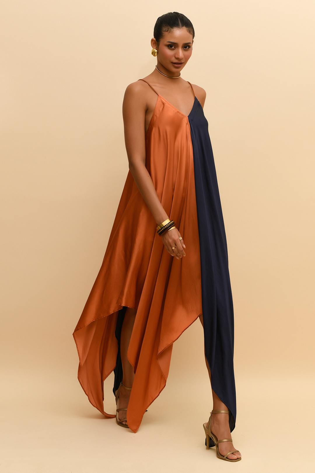 Two Tone Asymmetrical Dress