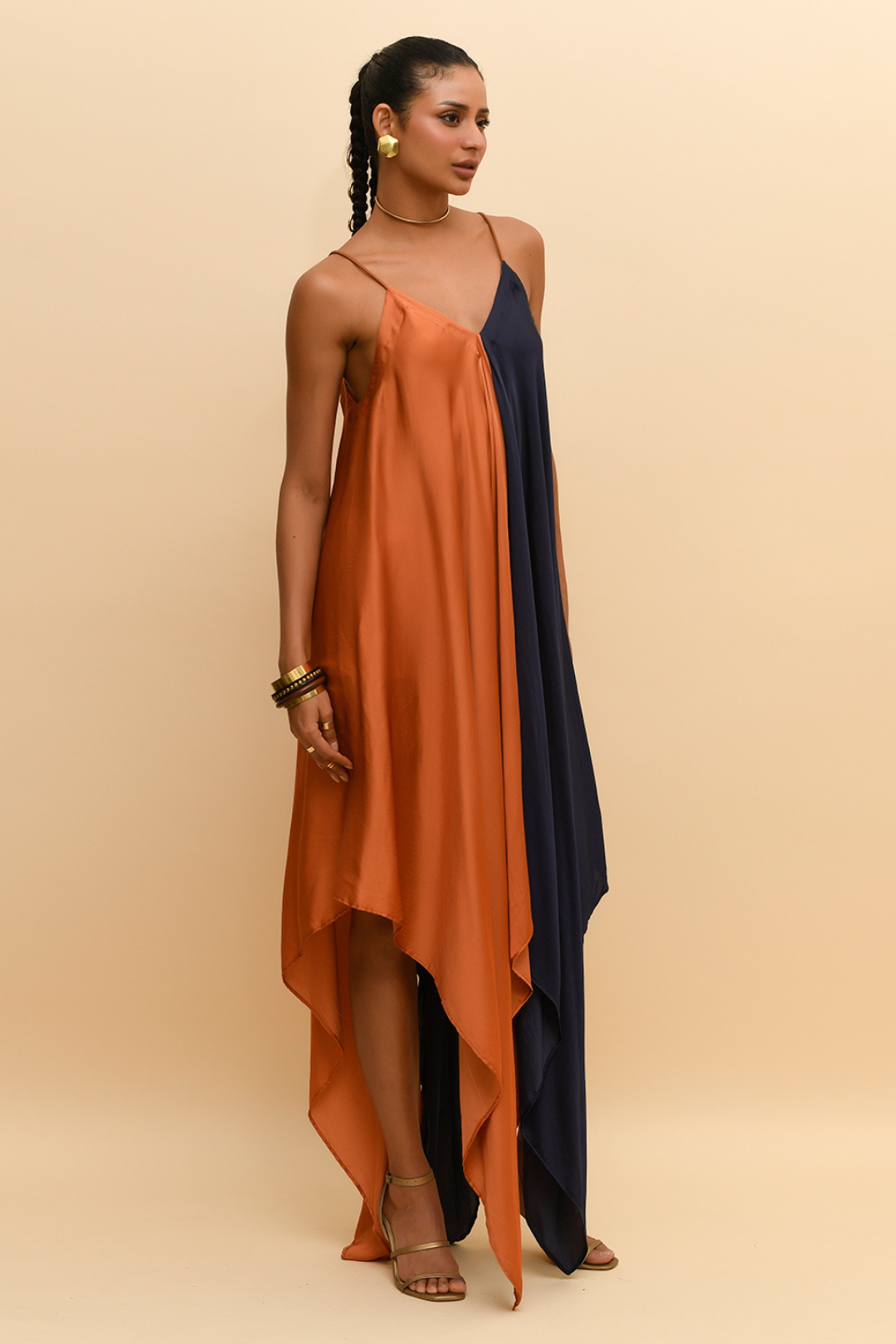 Two Tone Asymmetrical Dress